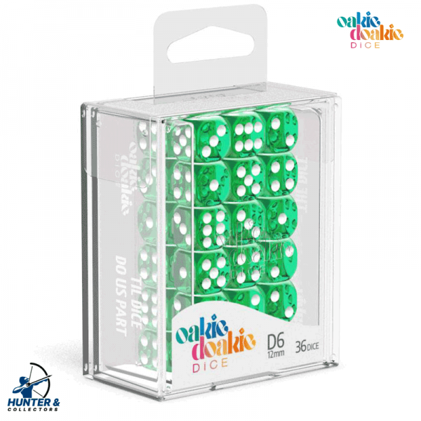 Oakie Doakie Dice W6 Würfel 12 mm Translucent - Grün 36 Stück